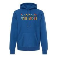 Math Teacher Retro Wildflowers Back To School Meaningful Gift Premium Hoodie