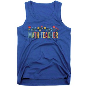 Math Teacher Retro Wildflowers Back To School Meaningful Gift Tank Top