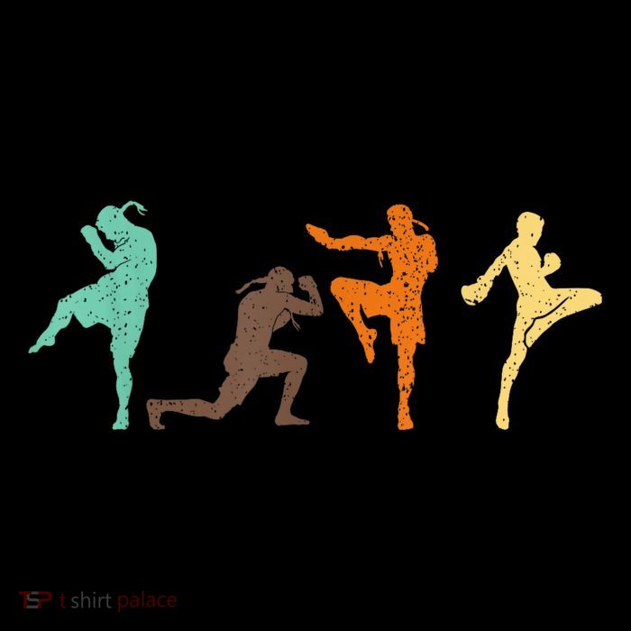 Muay Thai Retro Vintage MMA Fighter Mixed Martial Art Combat  Women's V-Neck T-Shirt