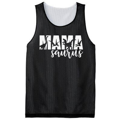 MamaSaurus T Rex Dinosaur Funny Mama Saurus Mother's Day Mesh Reversible Basketball Jersey Tank