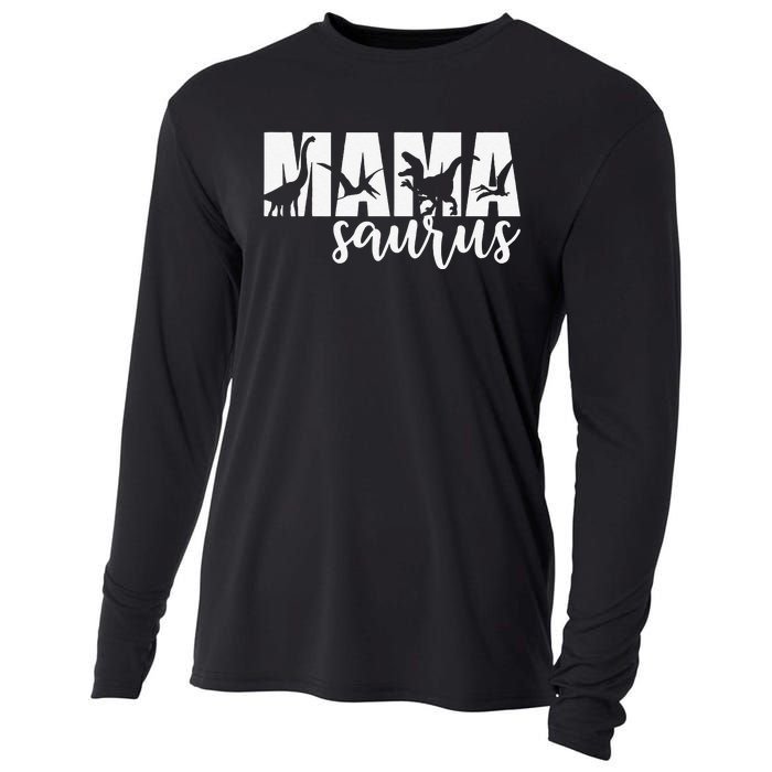 MamaSaurus T Rex Dinosaur Funny Mama Saurus Mother's Day Cooling Performance Long Sleeve Crew