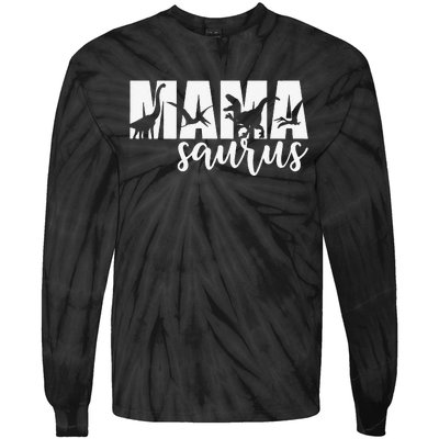 MamaSaurus T Rex Dinosaur Funny Mama Saurus Mother's Day Tie-Dye Long Sleeve Shirt