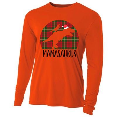 Mamasaurus T Rex Matching Family Christmas Dinosaur Mom Gift Cooling Performance Long Sleeve Crew