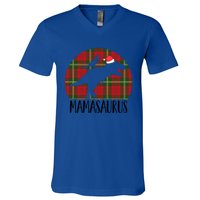 Mamasaurus T Rex Matching Family Christmas Dinosaur Mom Gift V-Neck T-Shirt