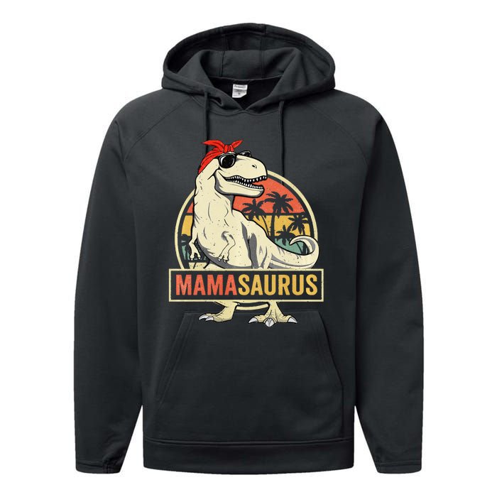 Mamasaurus T rex dinosaur Funny Mother's Day Gifts Mom Mommy Performance Fleece Hoodie