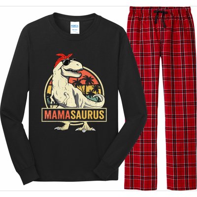 Mamasaurus T rex dinosaur Funny Mother's Day Gifts Mom Mommy Long Sleeve Pajama Set