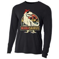 Mamasaurus T rex dinosaur Funny Mother's Day Gifts Mom Mommy Cooling Performance Long Sleeve Crew