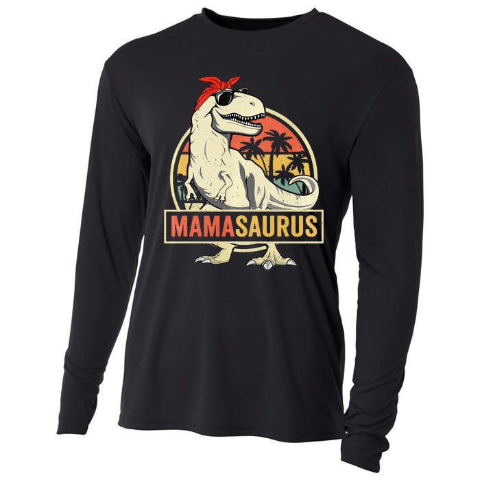 Mamasaurus T rex dinosaur Funny Mother's Day Gifts Mom Mommy Cooling Performance Long Sleeve Crew