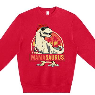 Mamasaurus T rex dinosaur Funny Mother's Day Gifts Mom Mommy Premium Crewneck Sweatshirt