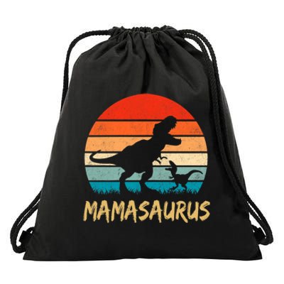 Mamasaurus T Rex Dinosaur Mama Saurus Family Matching Drawstring Bag