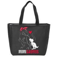 Mimisaurus T Rex Dinosaur Mimi Saurus Family Matching Zip Tote Bag