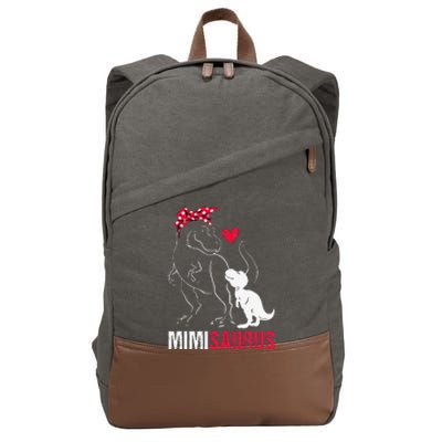 Mimisaurus T Rex Dinosaur Mimi Saurus Family Matching Cotton Canvas Backpack