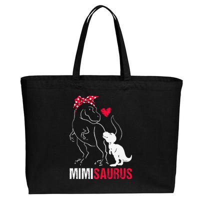 Mimisaurus T Rex Dinosaur Mimi Saurus Family Matching Cotton Canvas Jumbo Tote