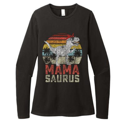 Mamasaurus T Rex Dinosaur Mama Saurus Family Matching Womens CVC Long Sleeve Shirt