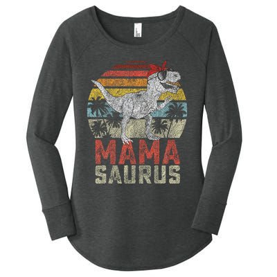 Mamasaurus T Rex Dinosaur Mama Saurus Family Matching Women's Perfect Tri Tunic Long Sleeve Shirt