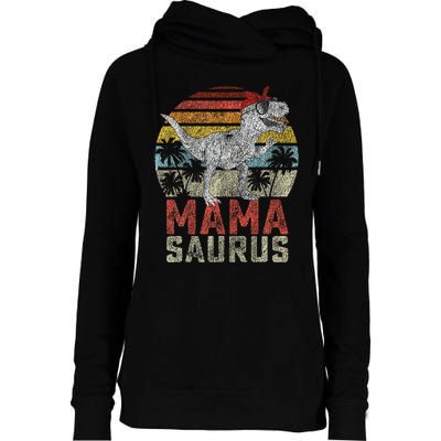 Mamasaurus T Rex Dinosaur Mama Saurus Family Matching Womens Funnel Neck Pullover Hood