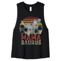 Mamasaurus T Rex Dinosaur Mama Saurus Family Matching Women's Racerback Cropped Tank