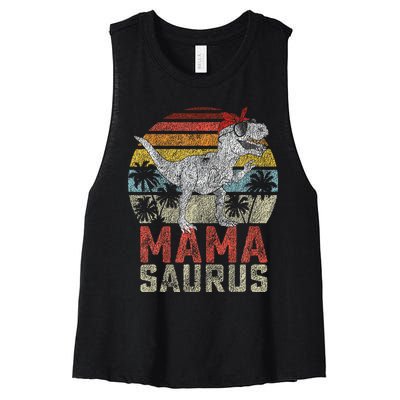 Mamasaurus T Rex Dinosaur Mama Saurus Family Matching Women's Racerback Cropped Tank