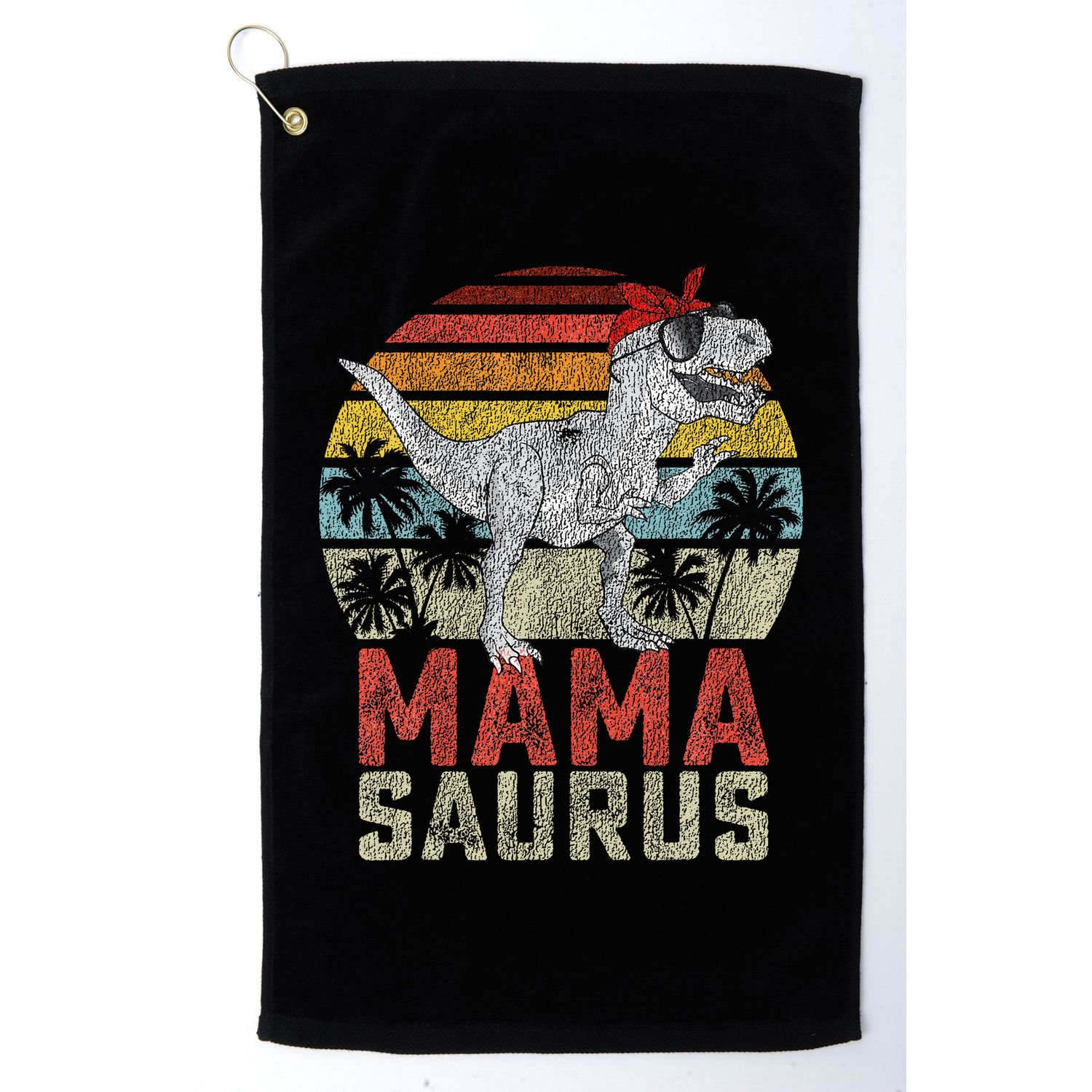 Mamasaurus T Rex Dinosaur Mama Saurus Family Matching Golf Towel