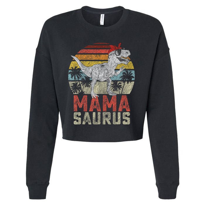 Mamasaurus T Rex Dinosaur Mama Saurus Family Matching Cropped Pullover Crew