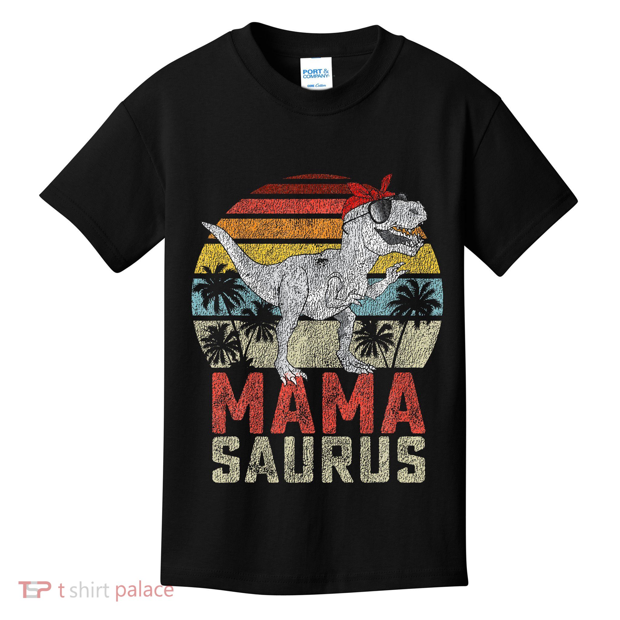 Mamasaurus T Rex Dinosaur Mama Saurus Family Matching Kids T-Shirt