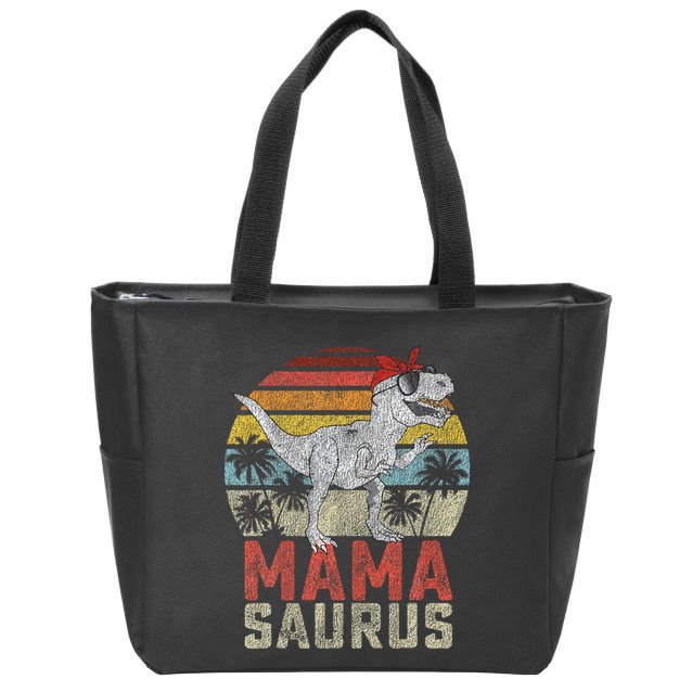 Mamasaurus T Rex Dinosaur Mama Saurus Family Matching Zip Tote Bag