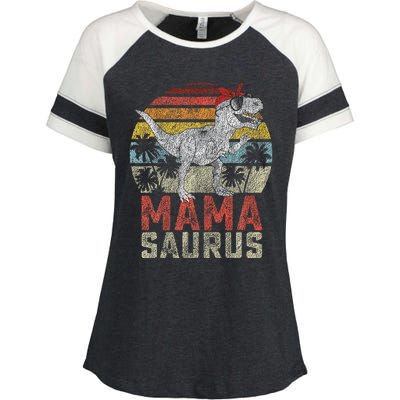 Mamasaurus T Rex Dinosaur Mama Saurus Family Matching Enza Ladies Jersey Colorblock Tee