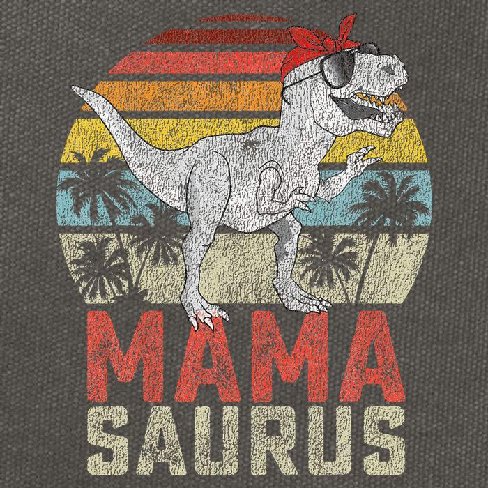 Mamasaurus T Rex Dinosaur Mama Saurus Family Matching Cotton Canvas Backpack