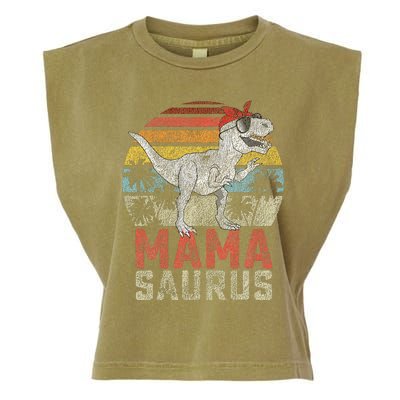 Mamasaurus T Rex Dinosaur Mama Saurus Family Matching Garment-Dyed Women's Muscle Tee