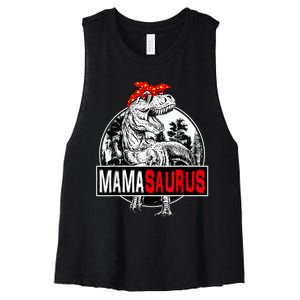 Mamasaurus T rex Dinosaur Mama Saurus Family Matching Women's Racerback Cropped Tank