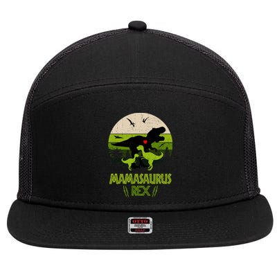 Mamasaurus T Rex Dinosaur 7 Panel Mesh Trucker Snapback Hat