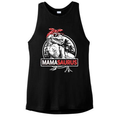 Mamasaurus T Rex Dinosaur Funny Mama Saurus Mother's Family Cool Gift Ladies PosiCharge Tri-Blend Wicking Tank