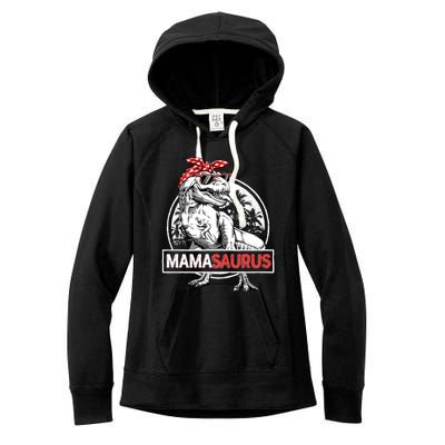 Mamasaurus T Rex Dinosaur Funny Mama Saurus Mother's Family Cool Gift Women's Fleece Hoodie