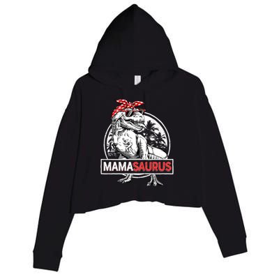 Mamasaurus T Rex Dinosaur Funny Mama Saurus Mother's Family Cool Gift Crop Fleece Hoodie