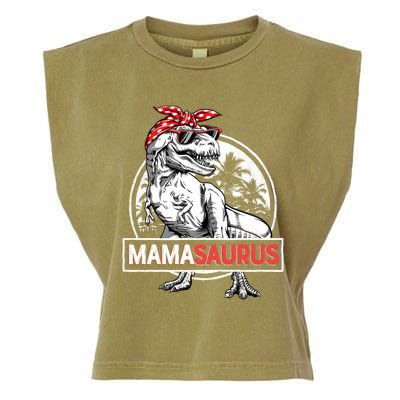 Mamasaurus T Rex Dinosaur Funny Mama Saurus Mother's Family Cool Gift Garment-Dyed Women's Muscle Tee