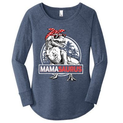 Mamasaurus T Rex Dinosaur Funny Mama Saurus Mother's Family Cool Gift Women's Perfect Tri Tunic Long Sleeve Shirt