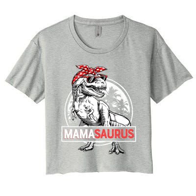 Mamasaurus T Rex Dinosaur Funny Mama Saurus Mother's Family Cool Gift Women's Crop Top Tee