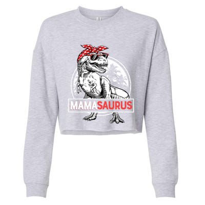 Mamasaurus T Rex Dinosaur Funny Mama Saurus Mother's Family Cool Gift Cropped Pullover Crew