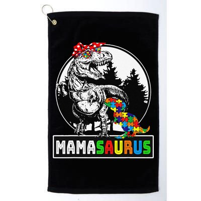 Mamasaurus T Rex Dinosaur Mama Saurus Autism Awareness Golf Towel