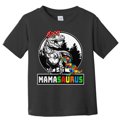 Mamasaurus T Rex Dinosaur Mama Saurus Autism Awareness Toddler T-Shirt