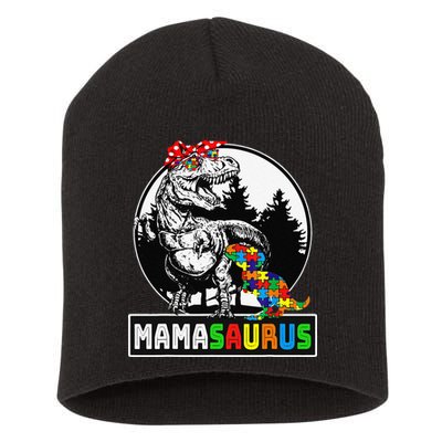 Mamasaurus T Rex Dinosaur Mama Saurus Autism Awareness Short Acrylic Beanie