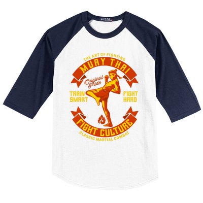 Muay Thai Retro Baseball Sleeve Shirt