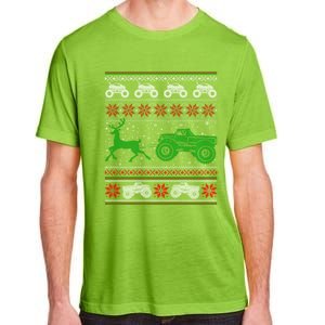 Monster Truck Riding Reindeers Ugly Christmas Gift Adult ChromaSoft Performance T-Shirt