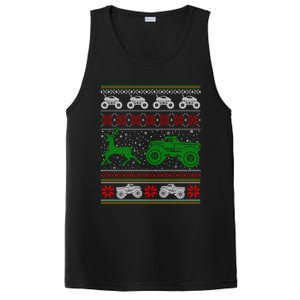 Monster Truck Riding Reindeers Ugly Christmas Gift PosiCharge Competitor Tank