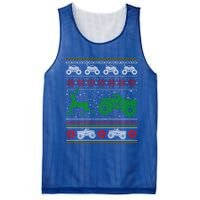 Monster Truck Riding Reindeers Ugly Christmas Gift Mesh Reversible Basketball Jersey Tank