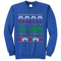 Monster Truck Riding Reindeers Ugly Christmas Gift Tall Sweatshirt