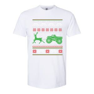 Monster Truck Riding Reindeers Ugly Christmas Gift Softstyle CVC T-Shirt