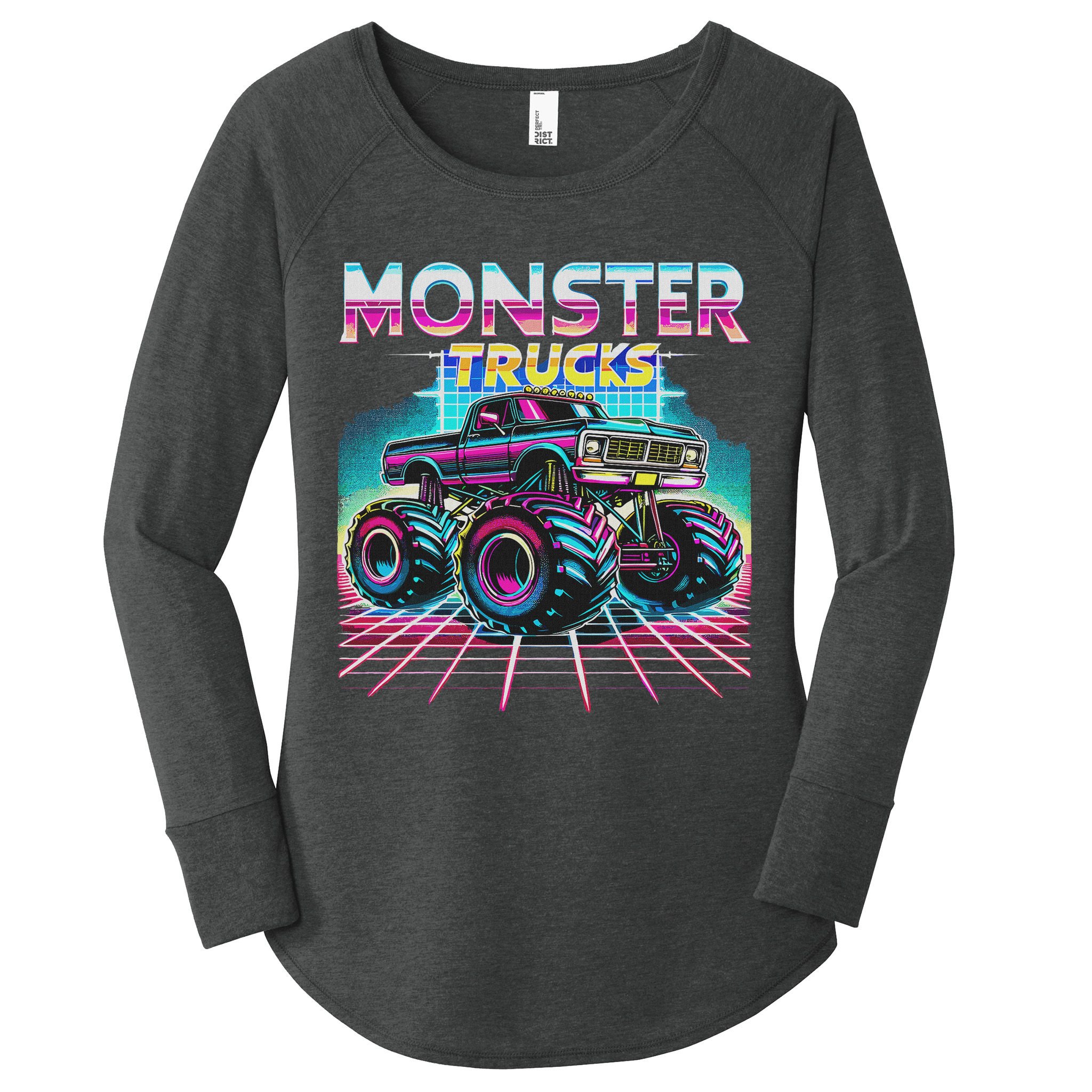 Monster Truck Retro Monster Trucks Women's Perfect Tri Tunic Long Sleeve Shirt