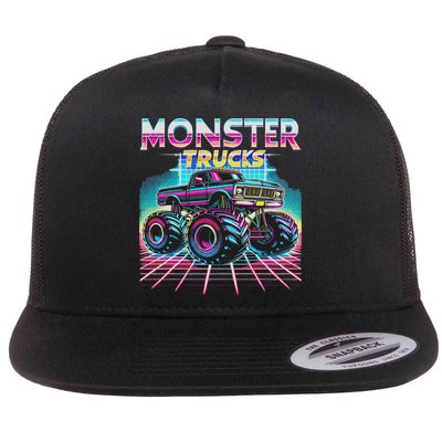 Monster Truck Retro Monster Trucks Flatbill Hat