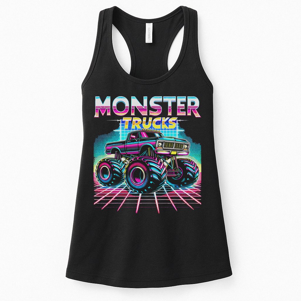 Monster Truck Retro Monster Trucks Womens Tank Top